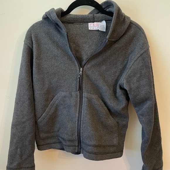 Kids Charcoal Gray Fleece Jacket - Picture 3 of 4